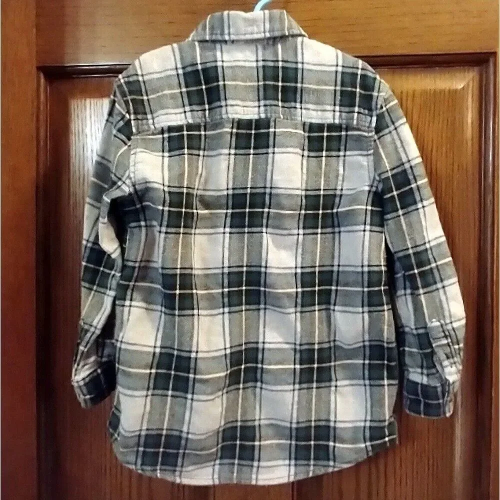 Gymboree Boys Green Plaid Flannel Shirt Small